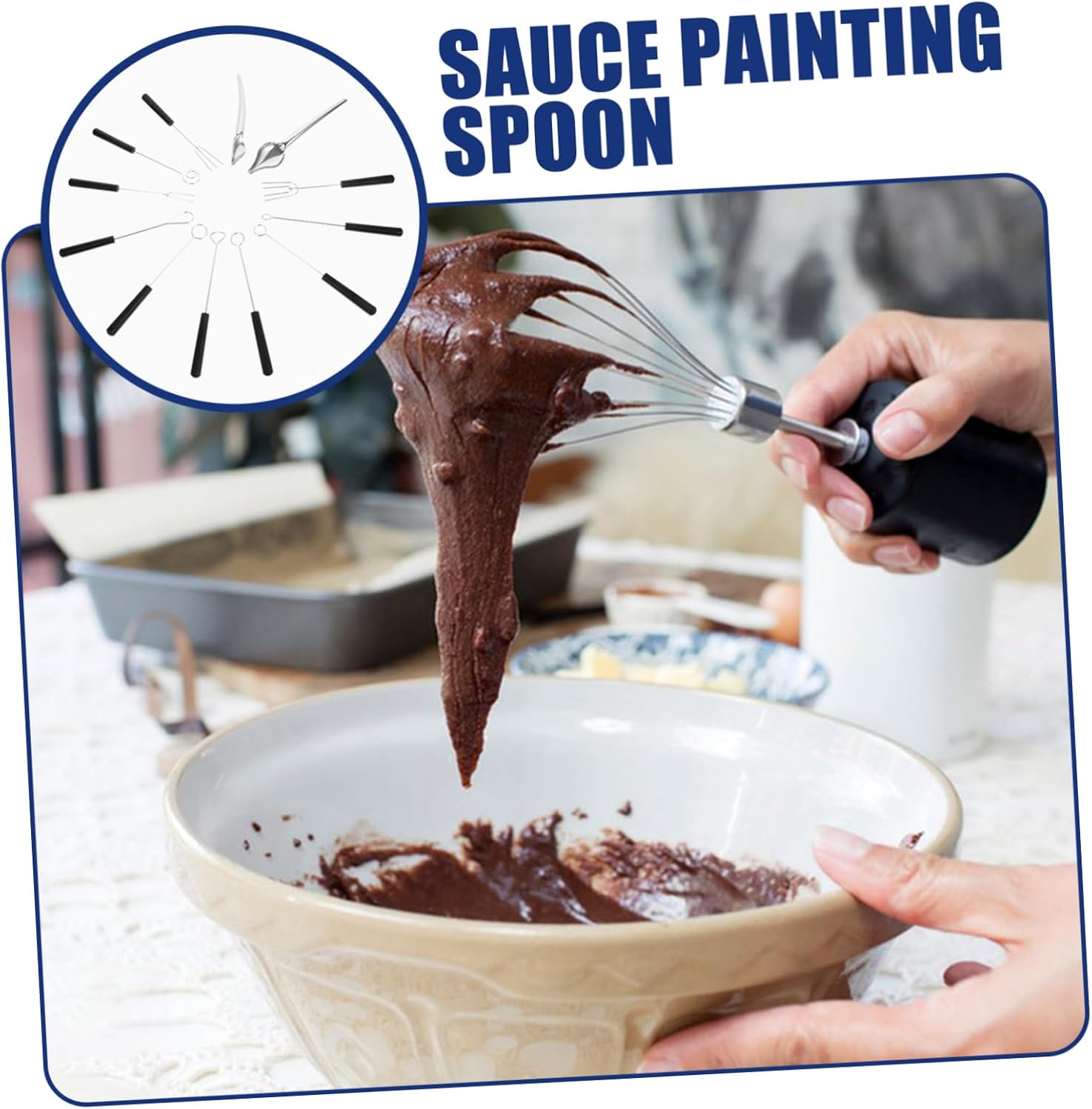 SHOWERORO Stainless Steel Sauce Dipping and Decorating Spoon Set for Chocolate and Dessert Candy Making Tools for Home and Professional Use