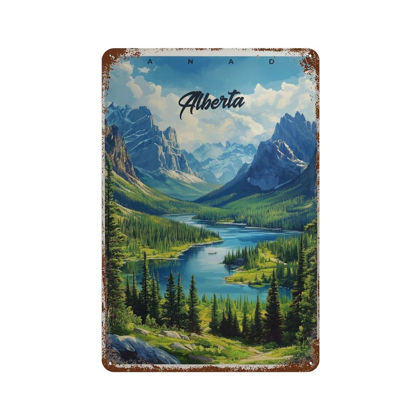 xiaoxiaoshen Banff National Park Alberta Travel Canada Wall Decor Art Metal Tin Poster Modern Home Decor Art Home Bar Shop Decorations Vintage Sign 30x20cm