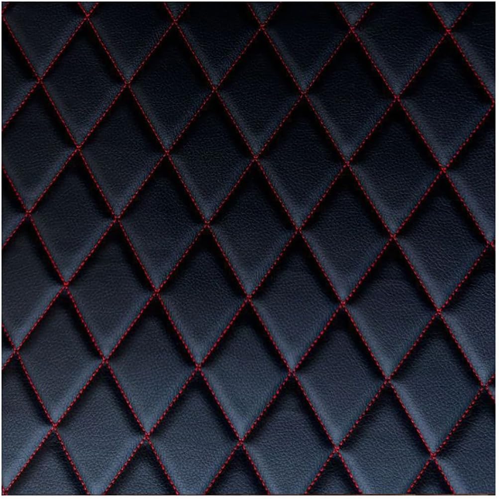Faux Leather Fabric Quilted Leather Diamond Stitch Padded Cushion Linen Wadding Faux Leather Interior Vehicle Upholstery Fabric Orange(Size : 1.6x1m/5.25x3.28ft)(Black,1.6X3m)