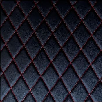 Upholstery Fabric, Diamond Quilted Foam Faux Leather Vinyl Fabric Upgraded Non Slip Backed DIY Automotive Headliner Furniture Upholstery Headboards Fabric 63" WideBlack,1.6X5m