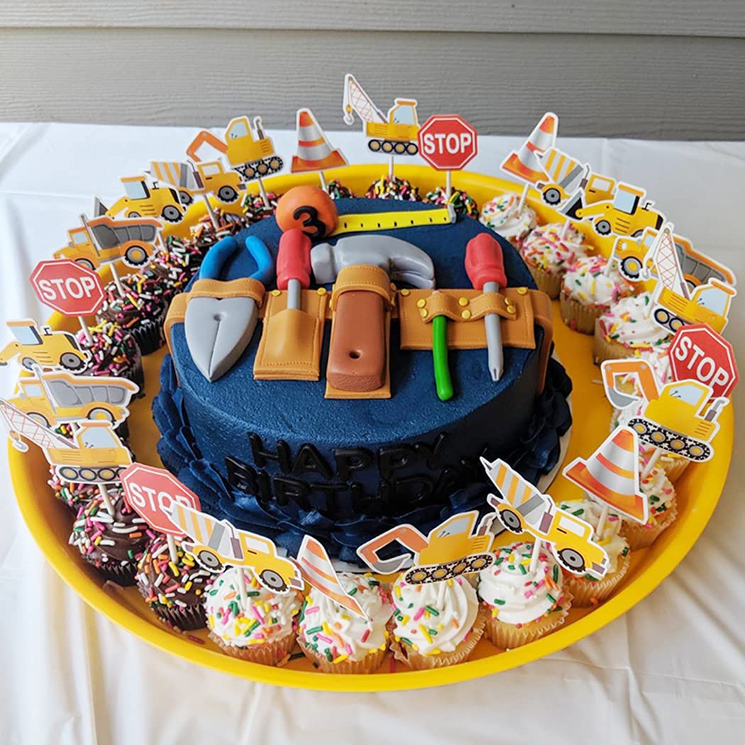 Baustein-Kuchenaufsatz-Set – 24 Cupcake-Topper + 1 Tortenaufsatz