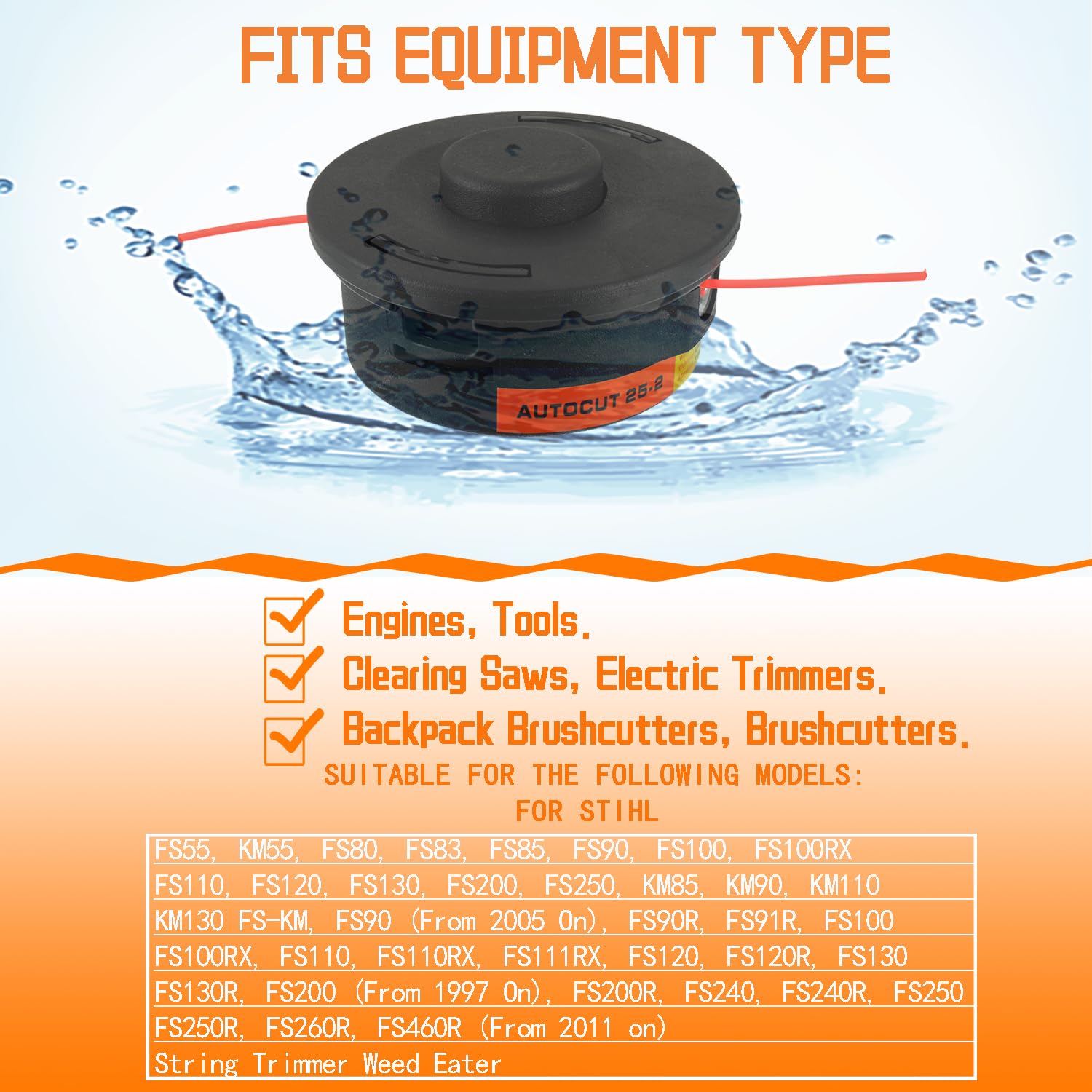 Tête Faucheuse pour Stihl Auto Cut 25-2, M10 x 1.0 pour Stihl FS55 FS55R FS85 FS90 FS100 FS120 FS130 Débroussailleuse FS KM Series 40027102108 (2 pièces)