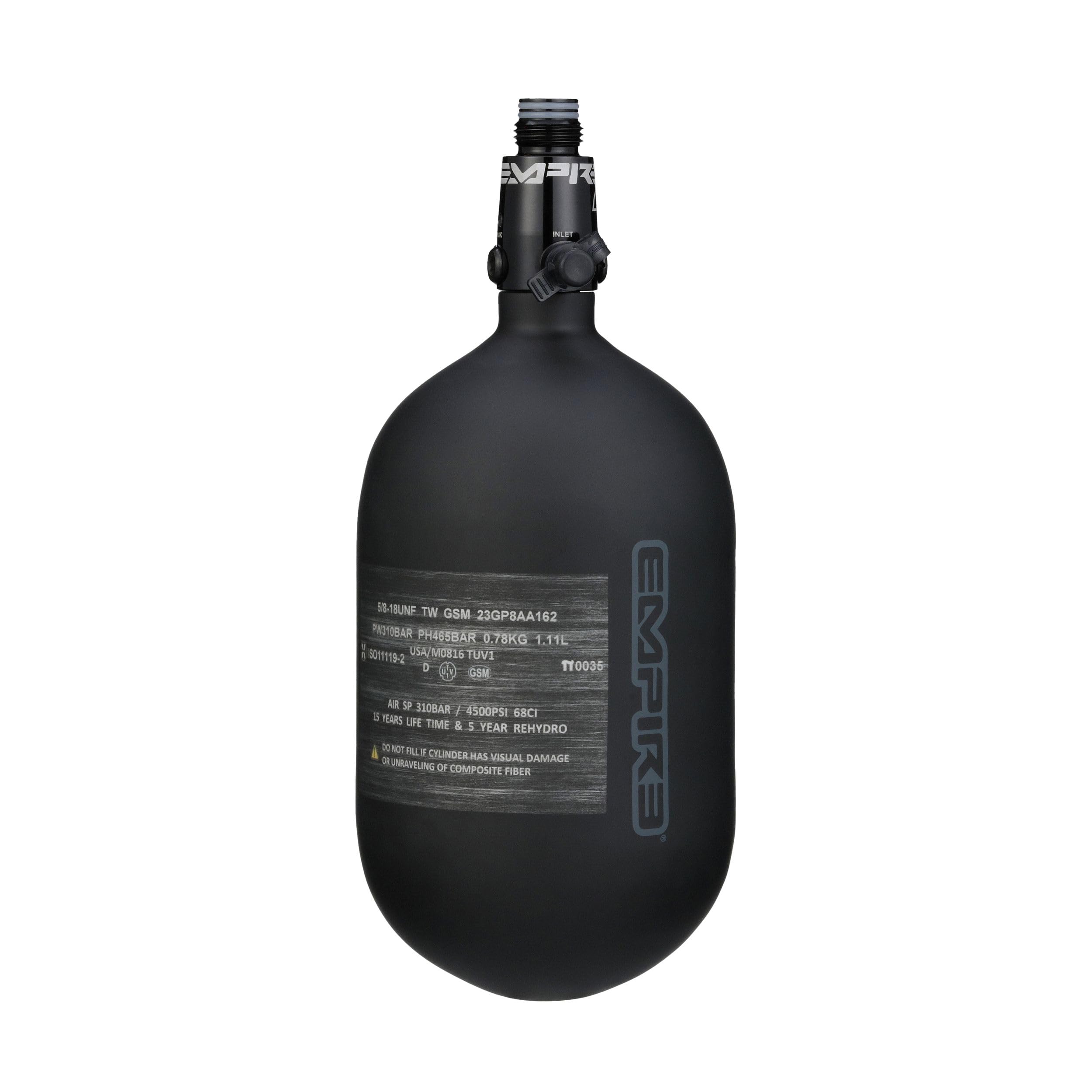 Empire Ultra Light Paintball Tank with FLO 4.5K Regulator 68ci, Matte Black Paintball Gun Paintball air Tank co2 Regulator