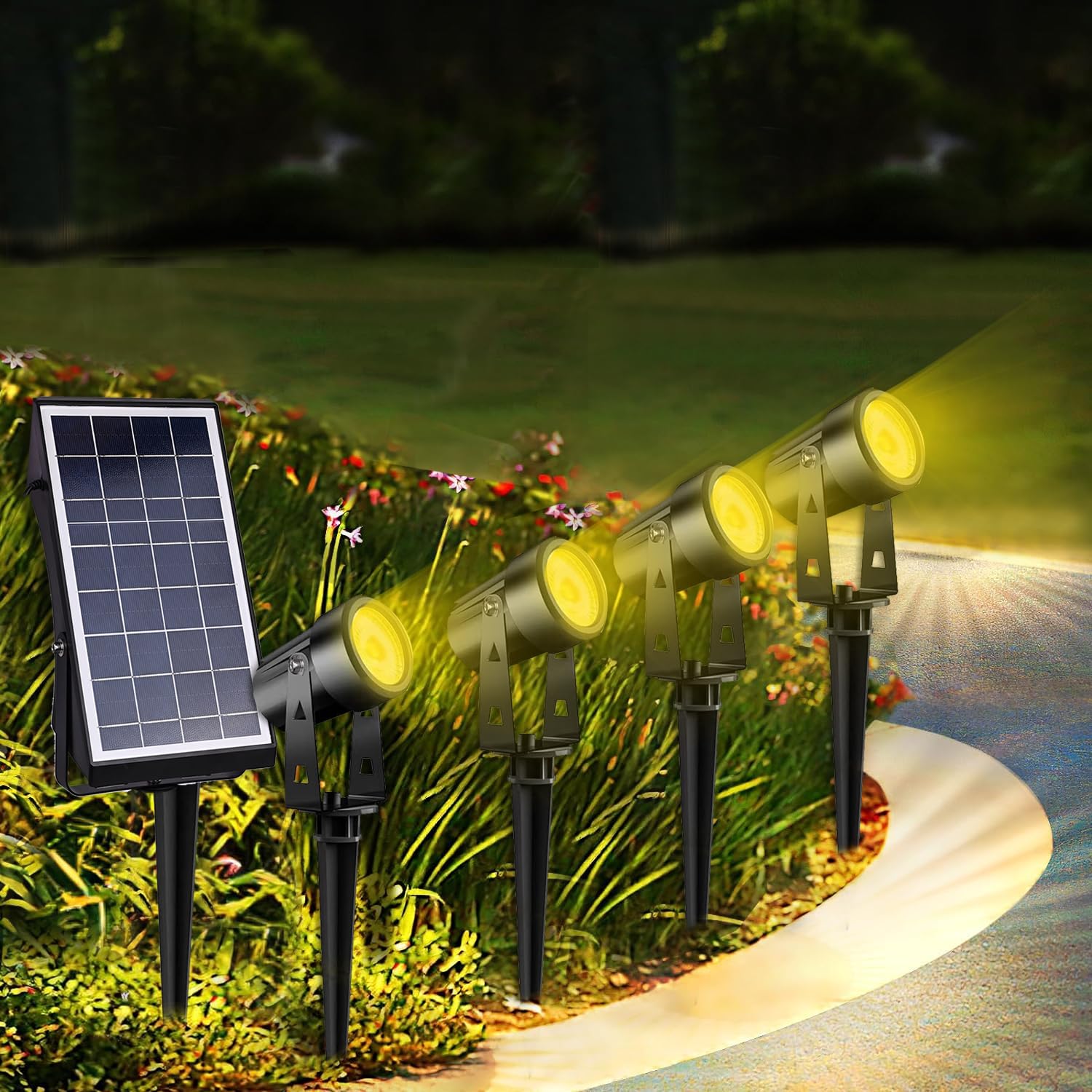 GIGAWATTS GW-163-04 4 LED Solar Spotlight BIS Approved 600mAh Battery IP65 Waterproof Outdoor Smart Spot Lights with 6V Panel & Remote Control for Driveway Pathway Pool (4 Pcs, Warm White) (B0CK5TNP7M) Amazon Price History, Amazon Price Tracker