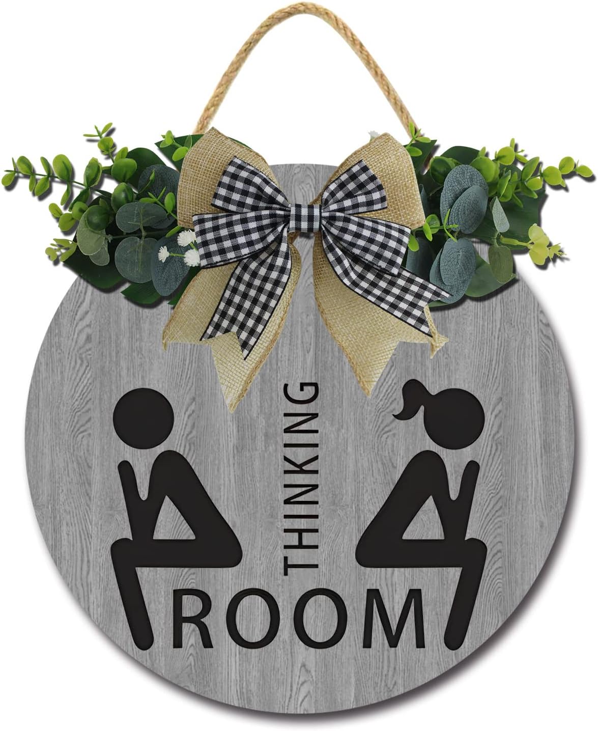 Amazon.com: Isaric Vintage Rustic Toilet Door Sign,Funny Bathroom Signs ...