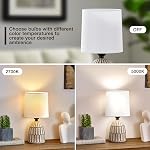 Ceramic Lamps Set of 2 - Mini Modern Farmhouse Lamps Rustic End Table Boho Decorative Small Lamps for Small Spaces Bedroom Nightstand Living Room Reading Desk Side Table Lamp