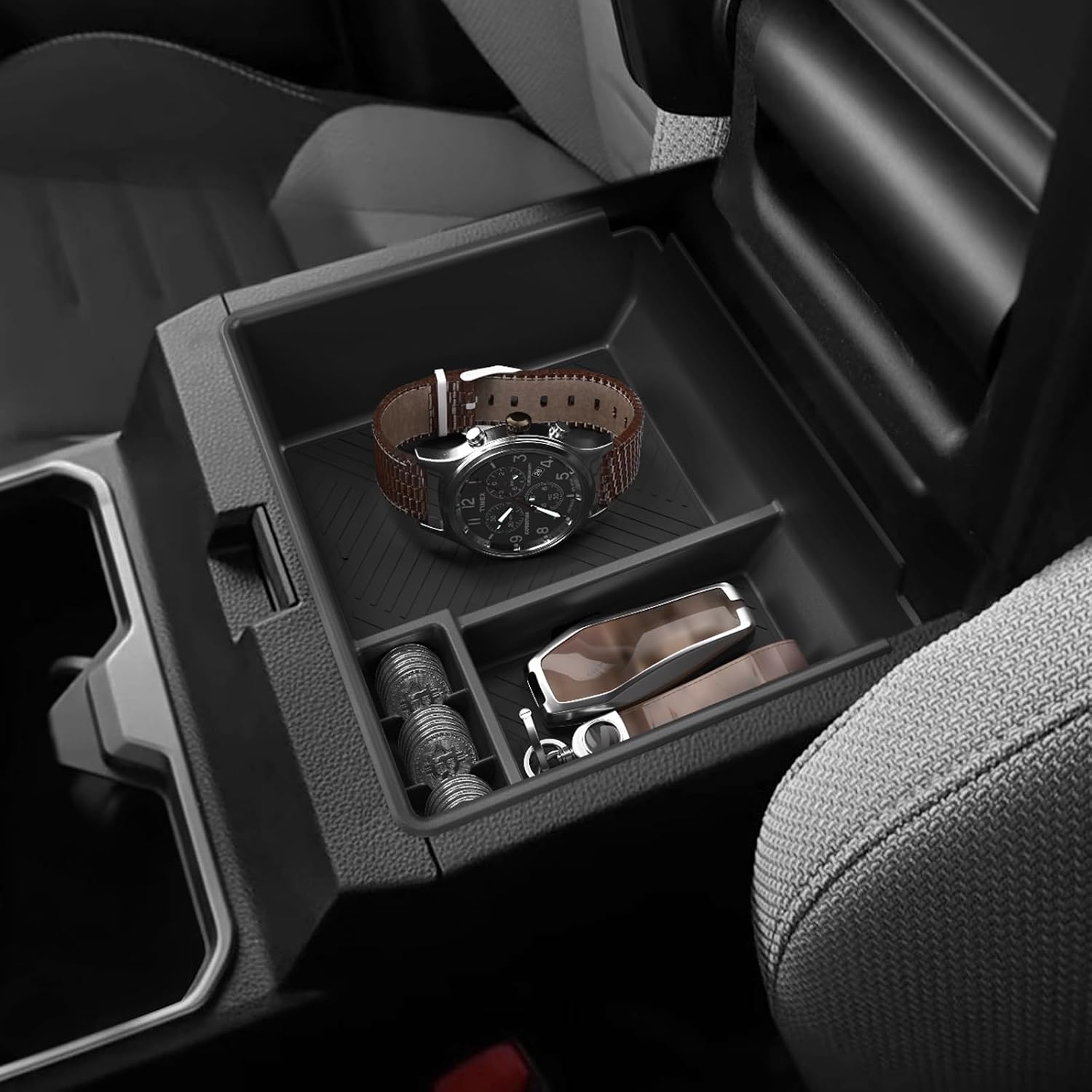 smabee Center Console Organizer Compatible with Toyota 4Runner 2025 2026 Armrest Storage Box ABS Storage Tray Insert Interior Accessories Black
