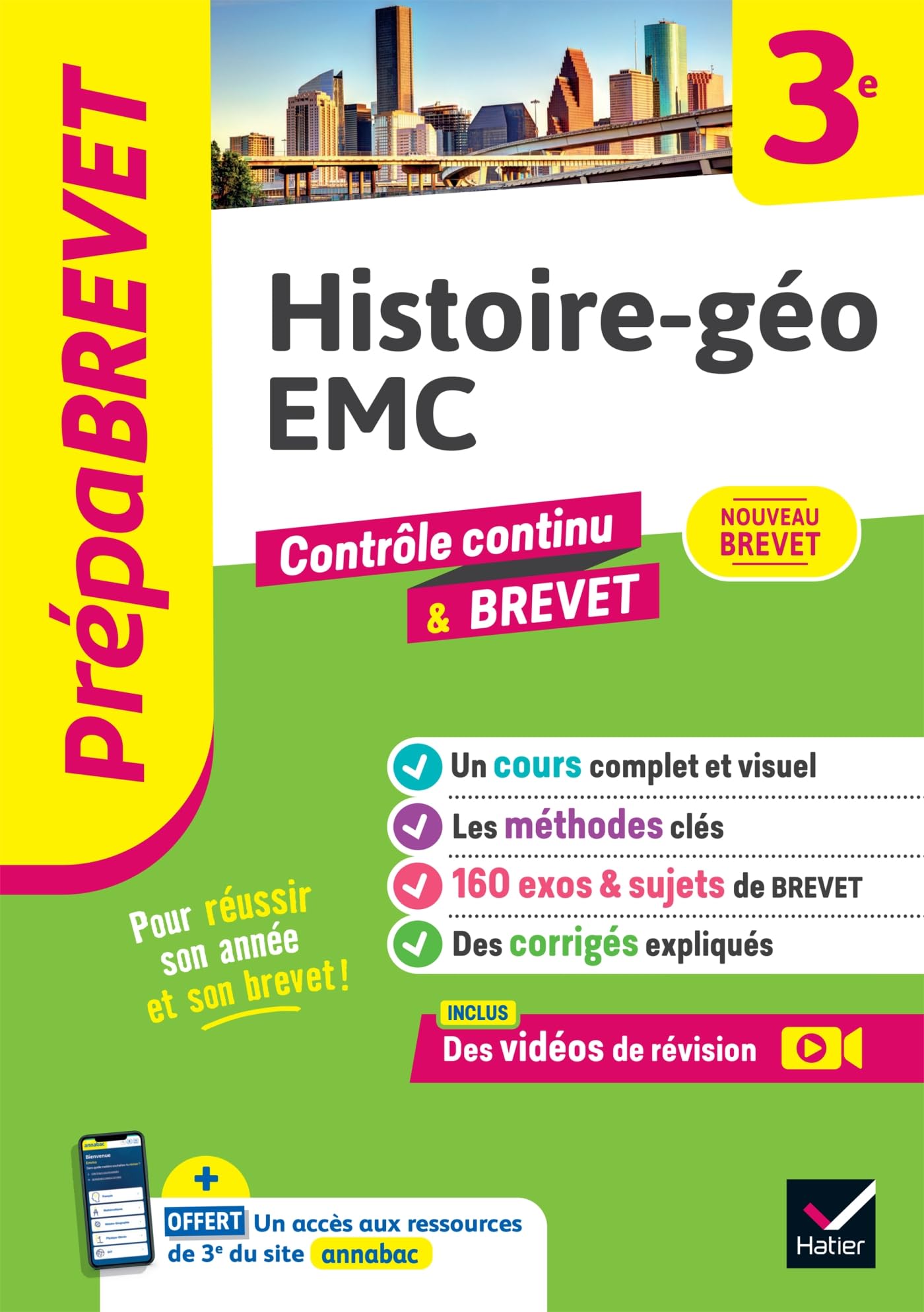 Prépabrevet - Histoire-géo EMC 3e - Brevet 2026: cours, méthodes & sujets de brevet corrigés