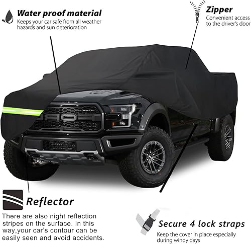 Miniatura 2 de Fundas impermeables para automóvil Ford F150 F250 F350 Raptor pickup Super Crew Cab de 5 pies y 8 pies de largo caja de caja de caja de camión 190T