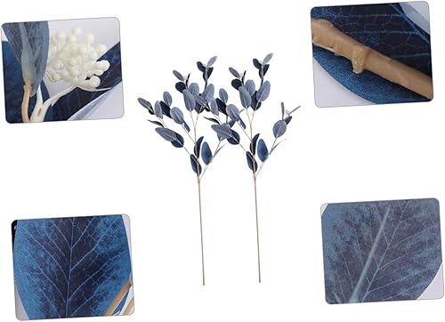 Miniatura 4 de Garneck 4 piezas de arreglo floral plantas verdes decoración del hogar mini plantas vegetación ramas de eucalipto flores secas picas tallos de