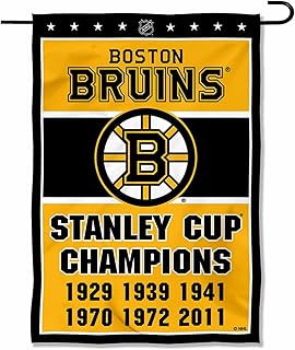 Boston Bruins 6 Time Stanley Cup Champions Double Sided Garden Flag