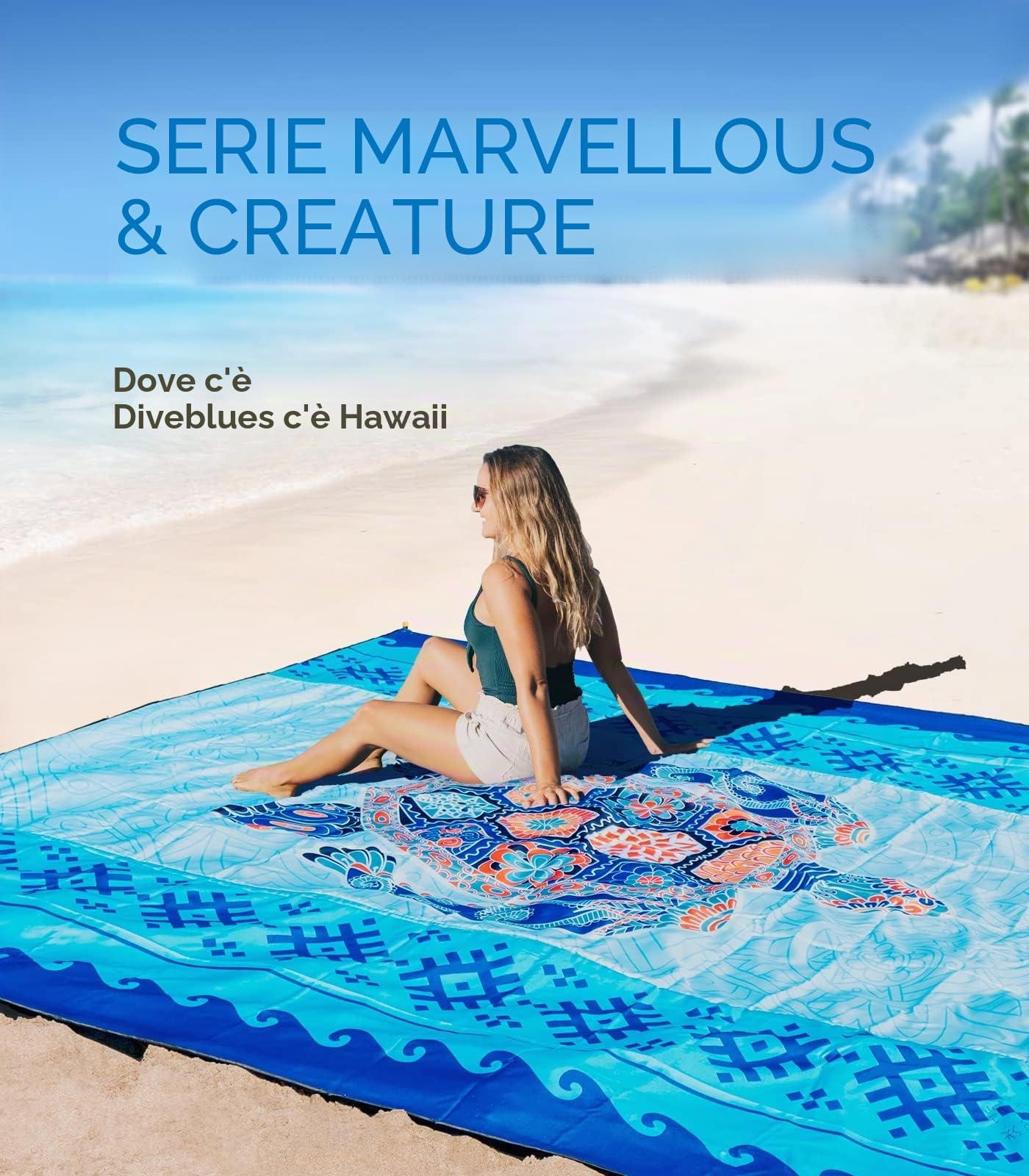 OCOOPA Coperta da Spiaggia Impermeabile 270 x 210 cm, Coperta Picnic Portatile, Telo Anti Sabbia Tappetino da Mare Grande Adatta per Spiaggia, Giardino, Campeggio, Viaggi