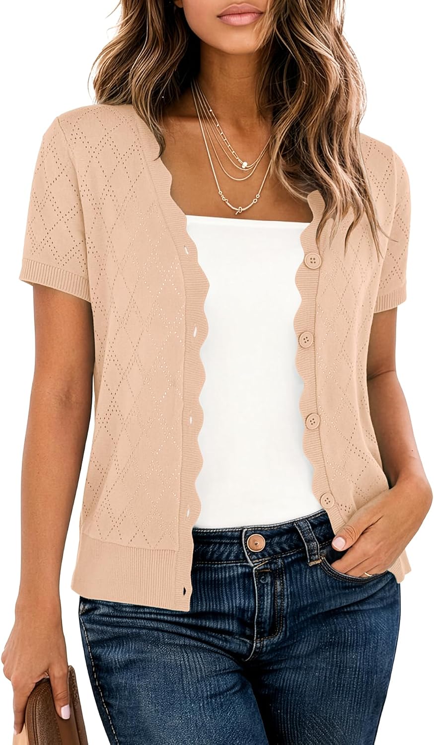LILBETTER Women's Button Down Cardigan Lightweight Knit Sweater