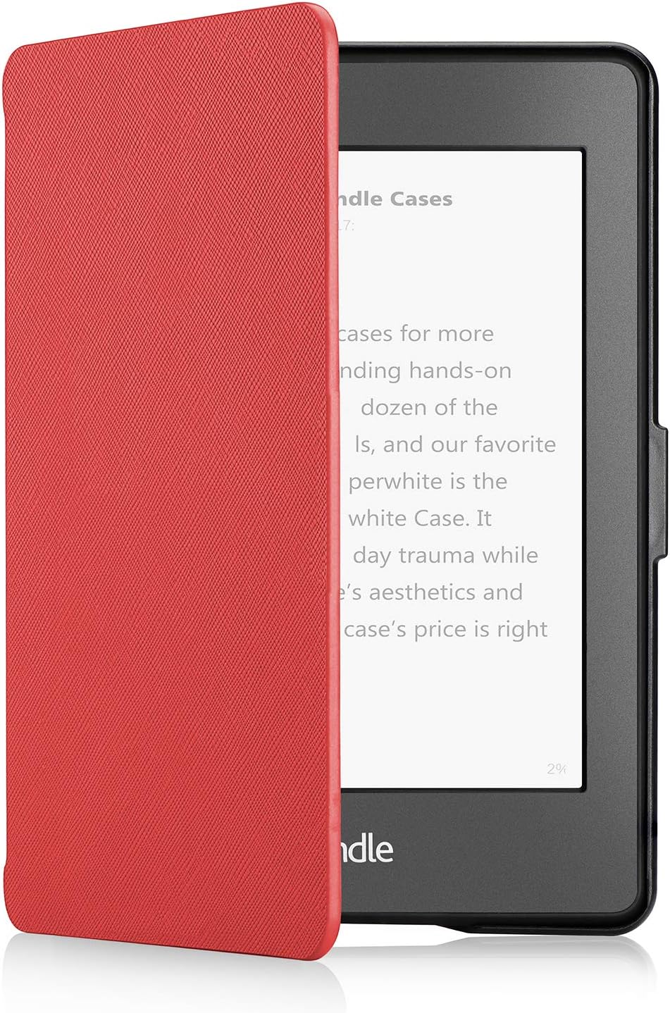 OMOTON Kindle Paperwhite Case (10th Generation-2018), Smart Shell Cover with Auto Sleep Wake Feature for Kindle Paperwhite 10th Gen 2018 Released, Red