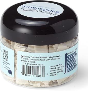 Calcium + Protein, for Strong Shells, Healthy Molts, 100% Natural, Does Not Dissolve in Water, Fast Sinking for Aquatic Shrimp, Snails, Plecos and More! Biologist Made in USA