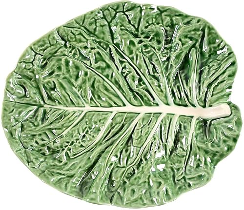 Bordallo Pinheiro Cabbage Fruit Platter 14" Green