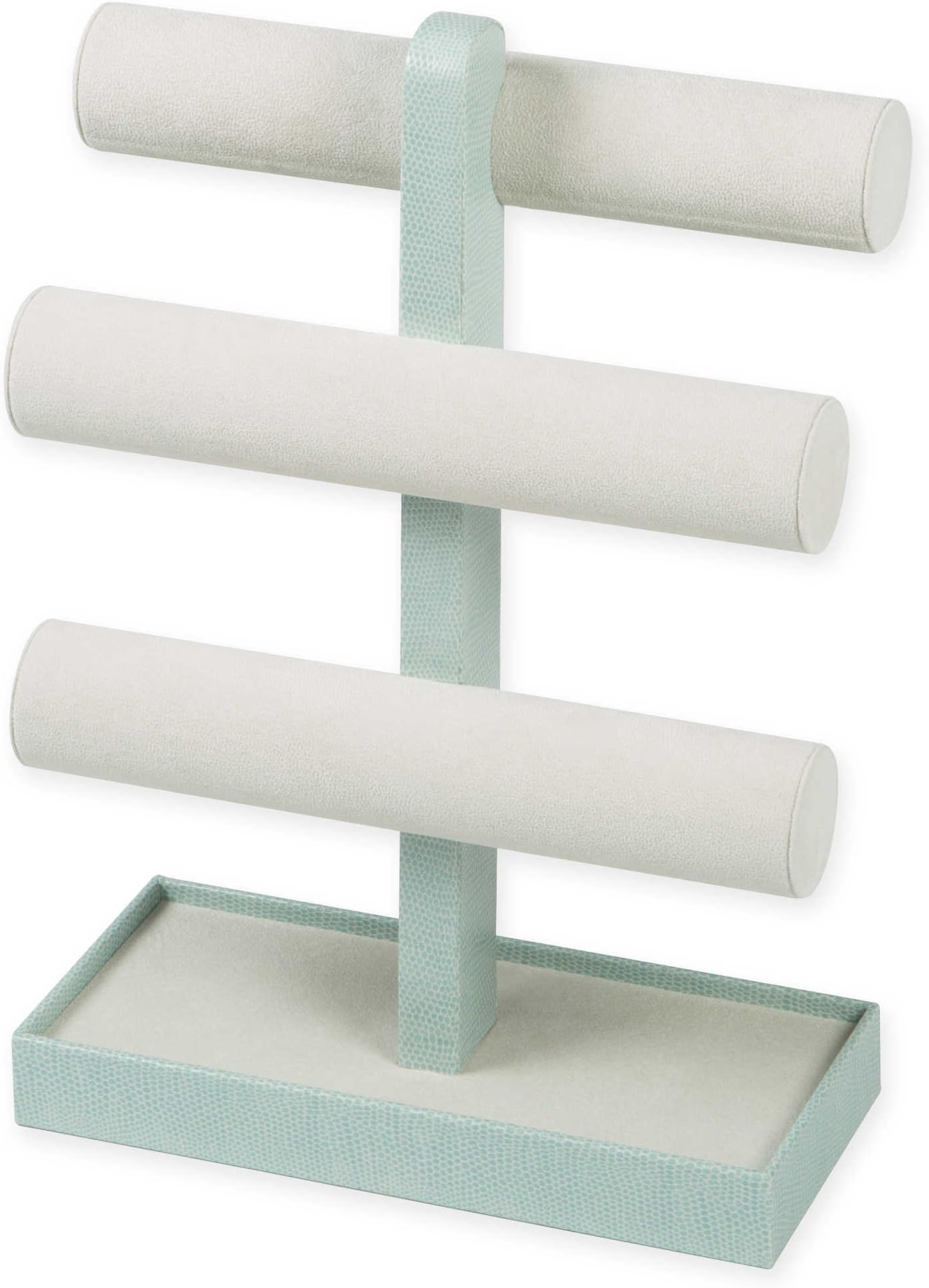 Bangle and Bracelet Bar Jewelry Holder, Features Three Tiered Rolls | 9.7" L x 4.3" W x 14.2" H