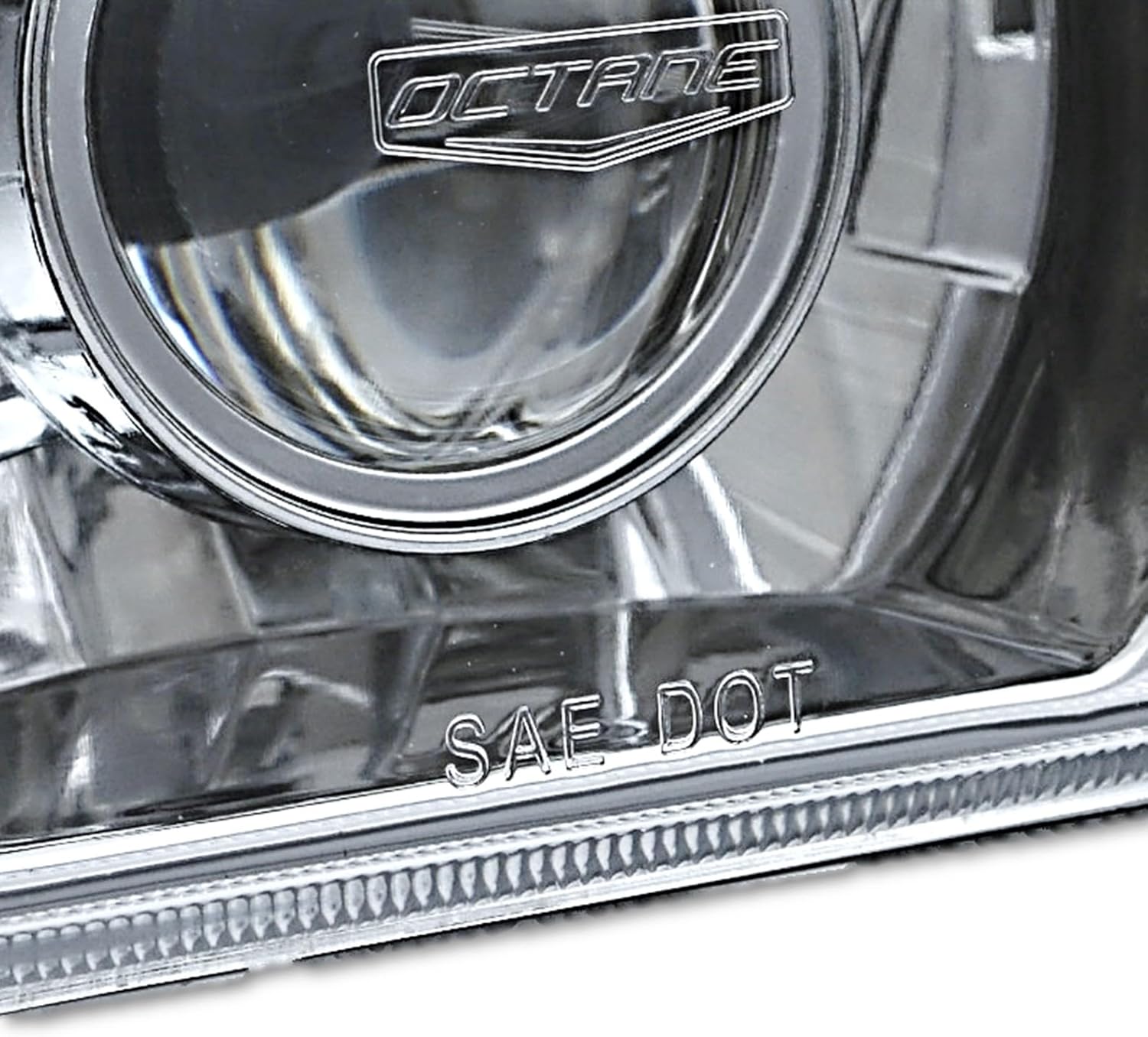 Octane Lighting 4X6 Red Led Halo Projector Halogen Headlight Headlamp Bulbs Crystal Clear Pair