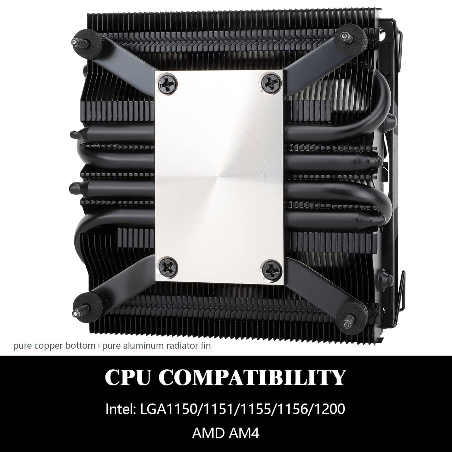 Thermalright AXP90 X47 Radiatore ad aria CPU a basso profilo nero, altezza 47 mm, ventola CPU PWM sottile TL-9015B, tecnologia AGHP, Computer ITX CPU, per AMD: AM4 AM5/Intel 1150/1151/1200/1700
