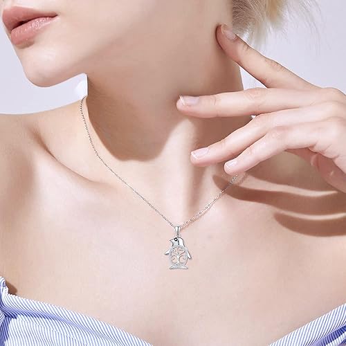 Miniatura 5 de Sterling Silver Animal Necklace for Women Girls Valentine's Day Birthday Party Jewelry Gifts with 18''+2'' Chain