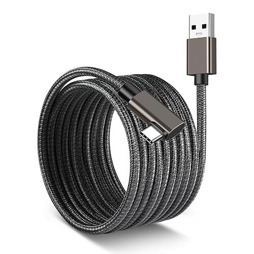 Quest 3 Accesorios Cable tipo C a USB3.0 de 16 pies23 pies Quest 2pro Oculus Línea de cable de transferencia de fecha de alta velocidad de 90 grados