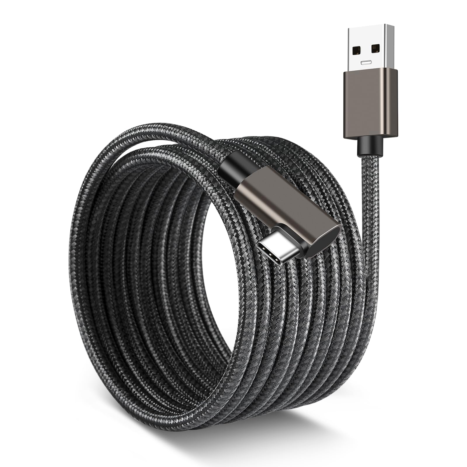 Kurosaki goods Quest 3 Accessories Type C to USB3.0 Cable 16ft/23ft Quest 2/pro Oculus 90 Degree High Speed Date Transfer Cable Line (16ft)