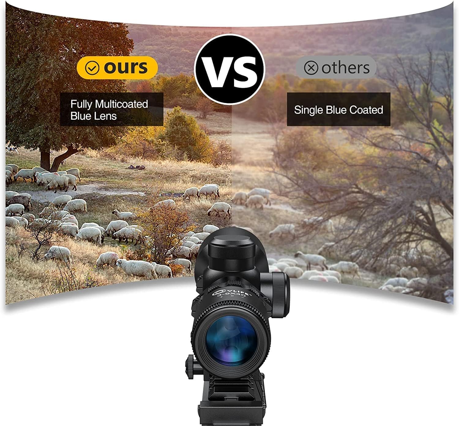 CVLIFE 3-9x40 Optics R4 Reticle Crosshair Scope with Scope Mounts