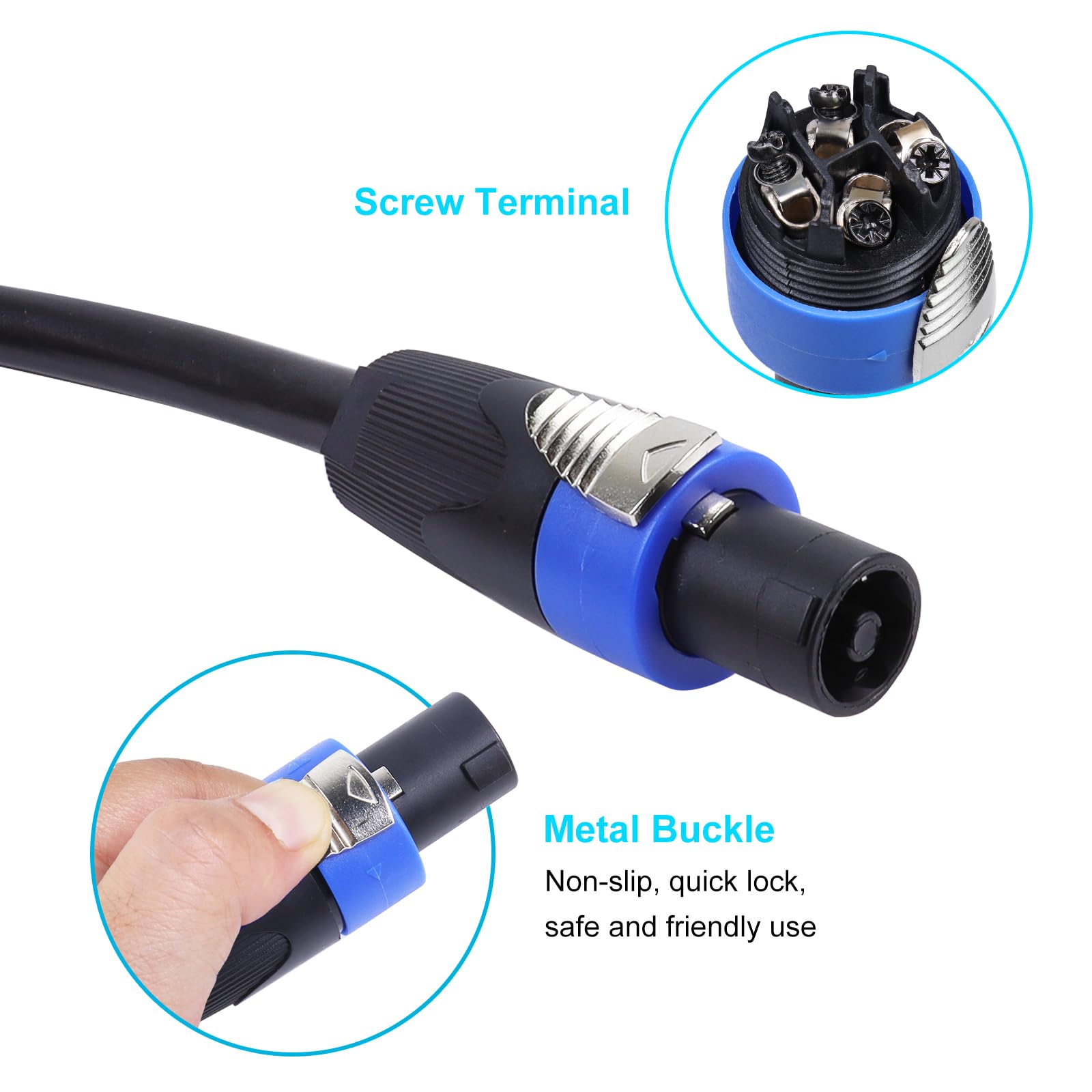 Chuchero Box 6ft 12-Gauge SpeakON Cable 4-Conductor NL4 To