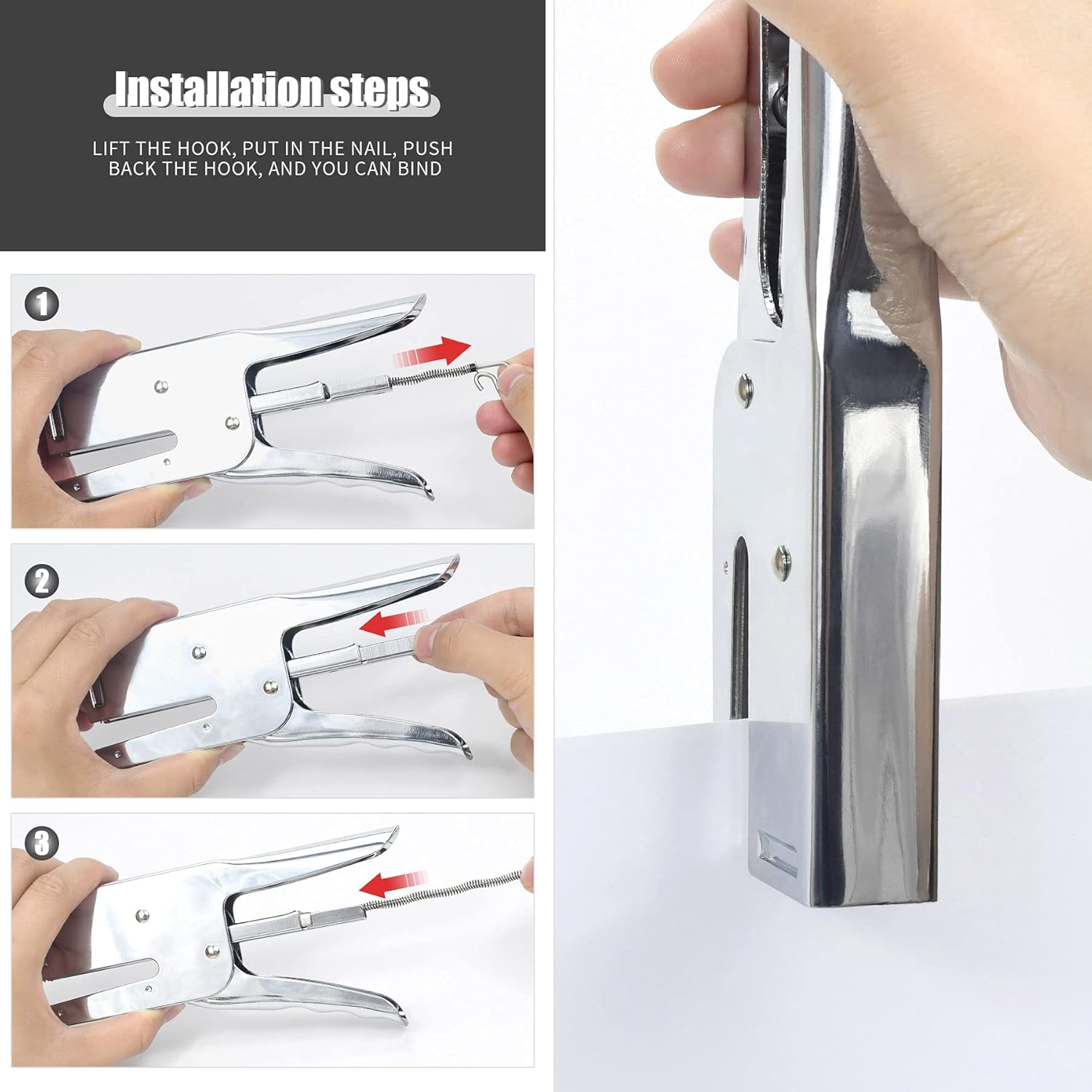 Weibo Packaging Plier Stapler, Uses 26 and 24 Type 1/4"- 5/16" Staples, 40-45 Sheet Capacity, Metal staplers for Desk, Includes 2000 Staples and Staple Remover (Sliver) : Office Products