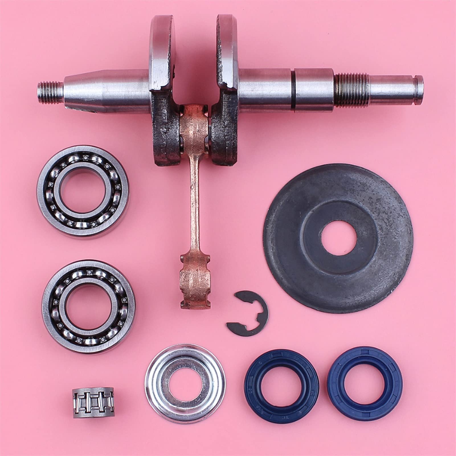 Cigüeñal de 10 mm, for STIHL MS180 018 MS 180, cojinete de manivela, sello de aceite, cojinete de aguja, arandela, pieza de repuesto for motosierra Kit de sello de aceite para motosierra