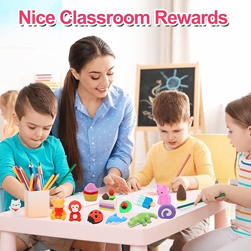 Miniatura 10 de 70 borradores de animales, rompecabezas japoneses, borradores de alimentos para niños, premios de aula, regalos de fiesta, borradores de lápiz