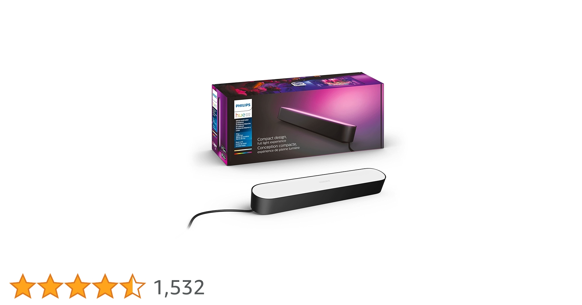 Philips Hue Smart Play Light Bar with Color Changing Ambiance