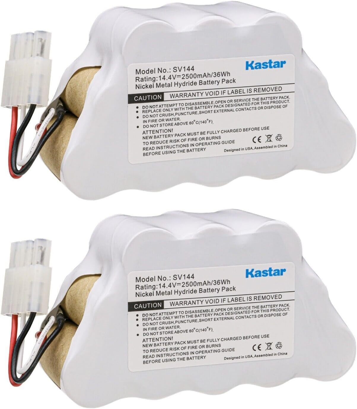 Kastar 4-Pack Ni-MH Battery 14.4V 2500mAh 36Wh Replacement for Shark XBT1106 SV1106 SV1112 Freestyle Navigator Cordless Stick Vacuum XBT-1106 XBT11O6 SV11O6 Cordless Vacuum