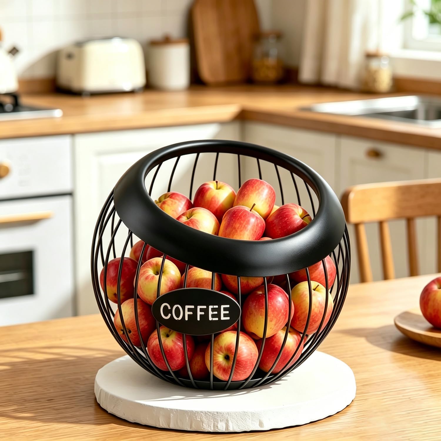 Coffee Pod Holder Wide Opening Metal Rack Rustproof (black)