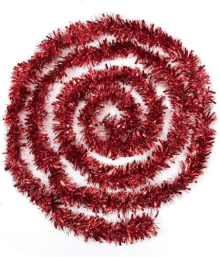 Miniatura 3 de Slideep Guirnalda de oropel de Navidad de 32 pies, oropel suave y brillante como la nieve, suministros de decoración para fiesta de cumpleaños,