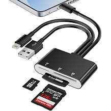 XD Card Reader, 3 in 1 SD Card Reader for iPhone, SD/TF/XD Card Adapter with Lightning/USB C/USB A, XD Picture Card Reader for iPhone 17/16/15/14/13/12, iPad, Android, PC, Plug & Play