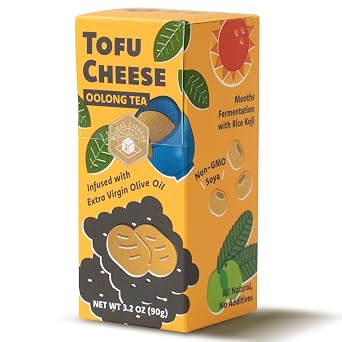 RURAL CHEESE Plant-Based Oolong Tofu Cheese Spread, 3.2oz 3-Pack. Vegan, Dairy-Free, Non-GMO. Artisanal Umami Flavor with Premium Oolong Infusion. Shelf-Stable & Creamy Gourmet Spread