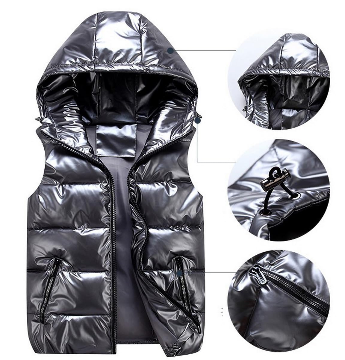 Piumino Senza Maniche Bambini Gilet Con Cappuccio Gilet Senza Maniche Ragazza Ragazzo Luce Caldo Impermeabile