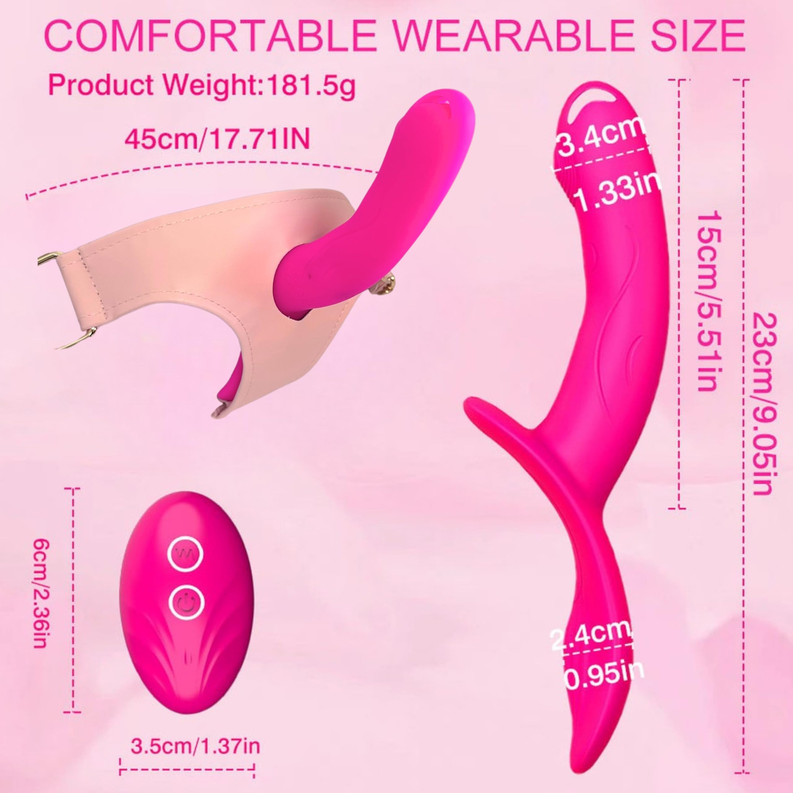 Strap-On Doppio Vibrante 15 cm – Stimolatore Punto G & Clitoride per Donne Arnés Regolabile 10 Modi Telecomando Impermeabile Ricaricabile USB per Coppie & Lesbiche FOPS D56