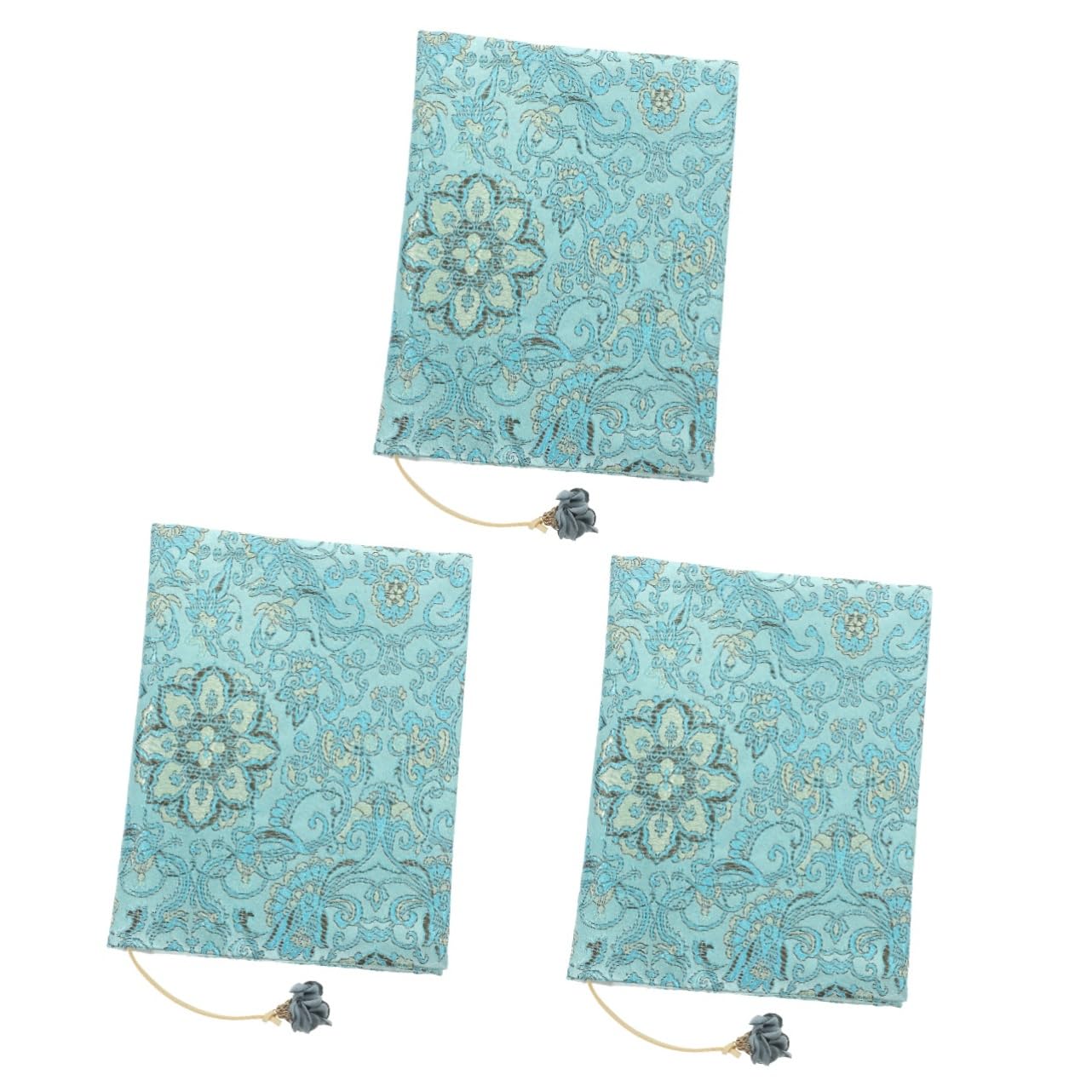 SHINEOFI 3 Pièces Couvertures De Journal Lumière Usb Tissu De Livre Signature Protecteurs Couverture De Livre Fleurie Transparent Protège Pochette De Trousses Light Green En Tissu
