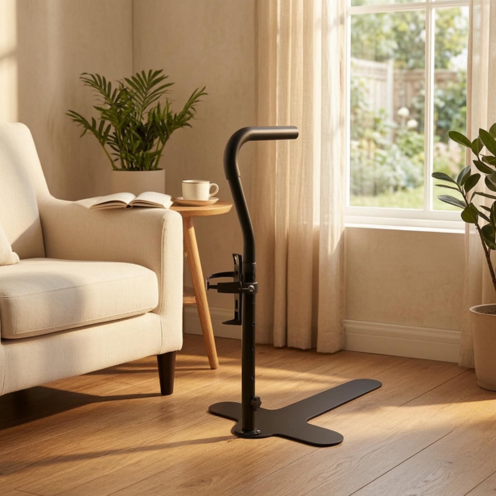Aufstehhilfe Freistehend Haltegriff mit Standfuß Ergonomisch Haltegriff mit Stützfuß für Senioren, Schwangere, Style to 3