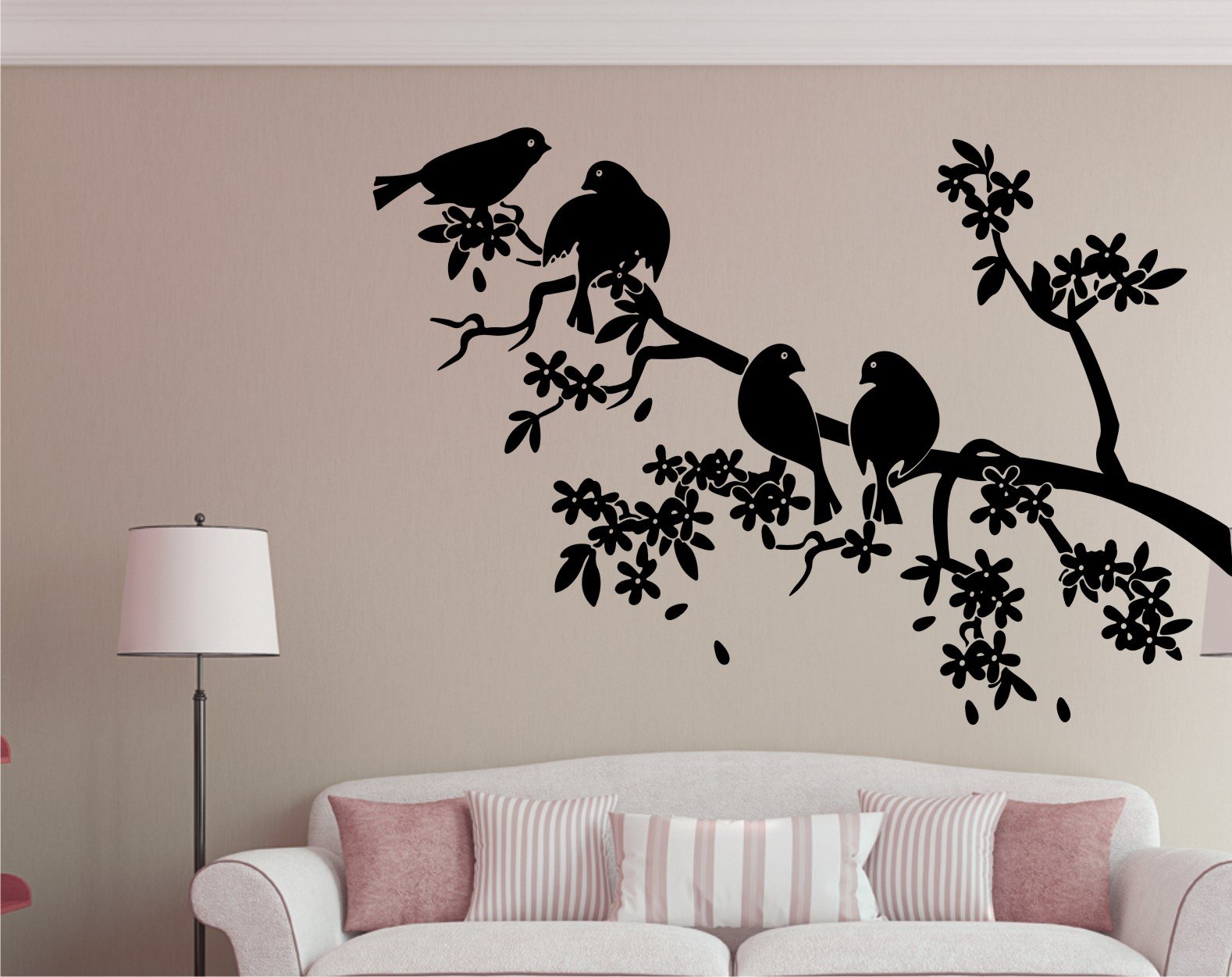 Bird on Tree Black Wall Decal,Wall Sticker and Wallpaper Size(90 * 57) cm (B075HG83FD) Amazon Price History, Amazon Price Tracker