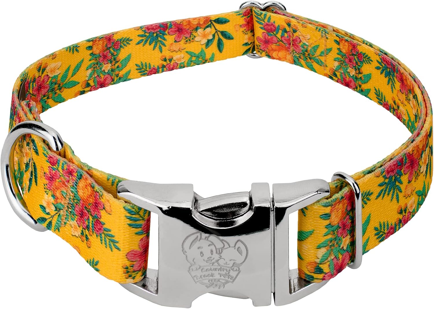 Country Brook Petz - Premium Royal Blue Hawaiian Dog Collar - Summer Breeze Collection Featuring Sunny Designs (1 Inch, Large)