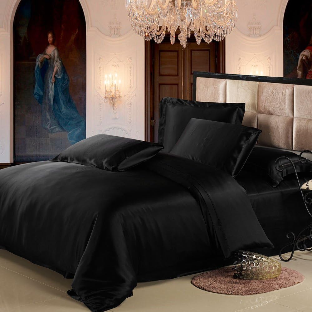 LilySilk 25 Momme Seamless 100% Pure Silk Flat Sheet, Purple, California King : Home & Kitchen