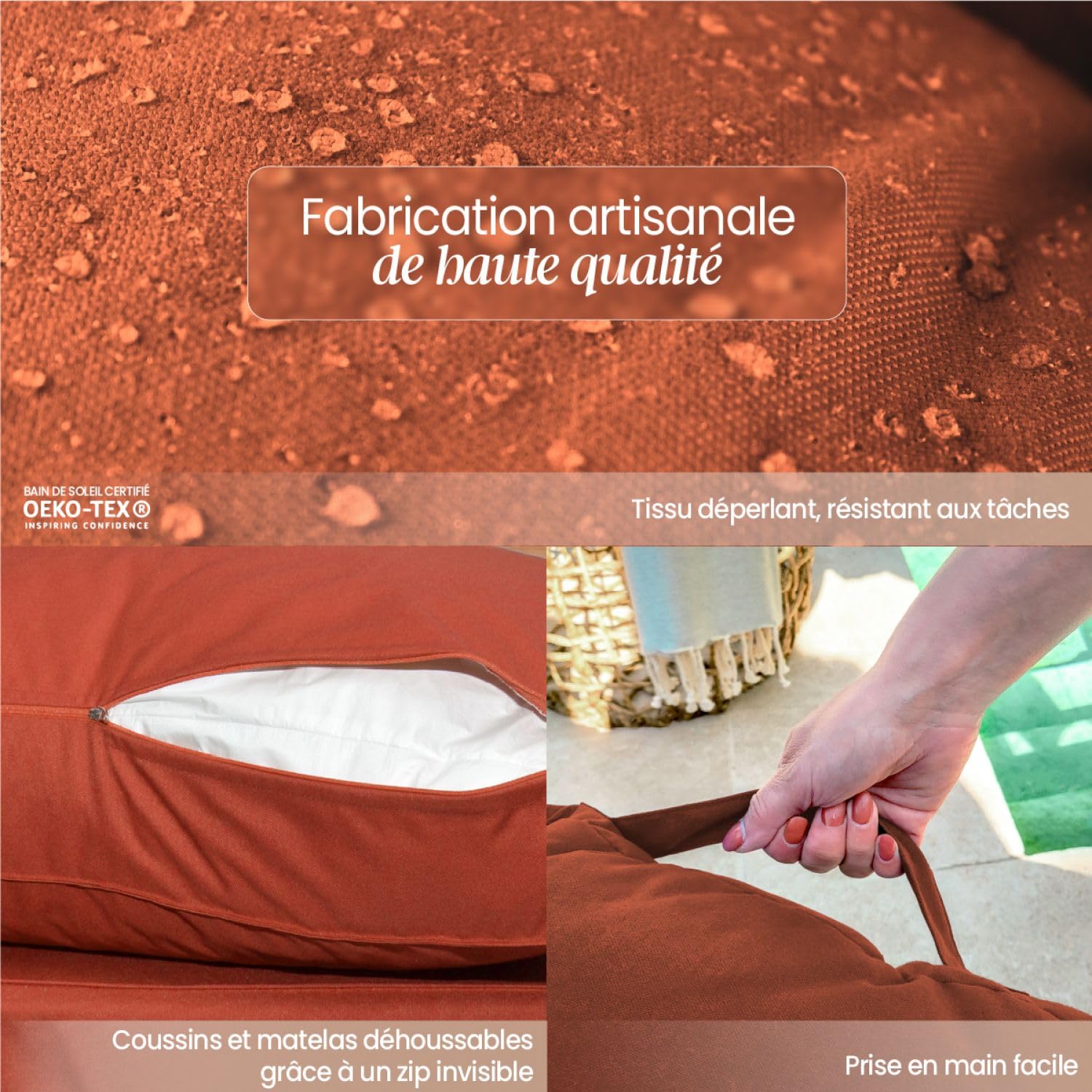 Linxor - Kit de Coussins pour Palette déhoussables - Plusieurs Coloris