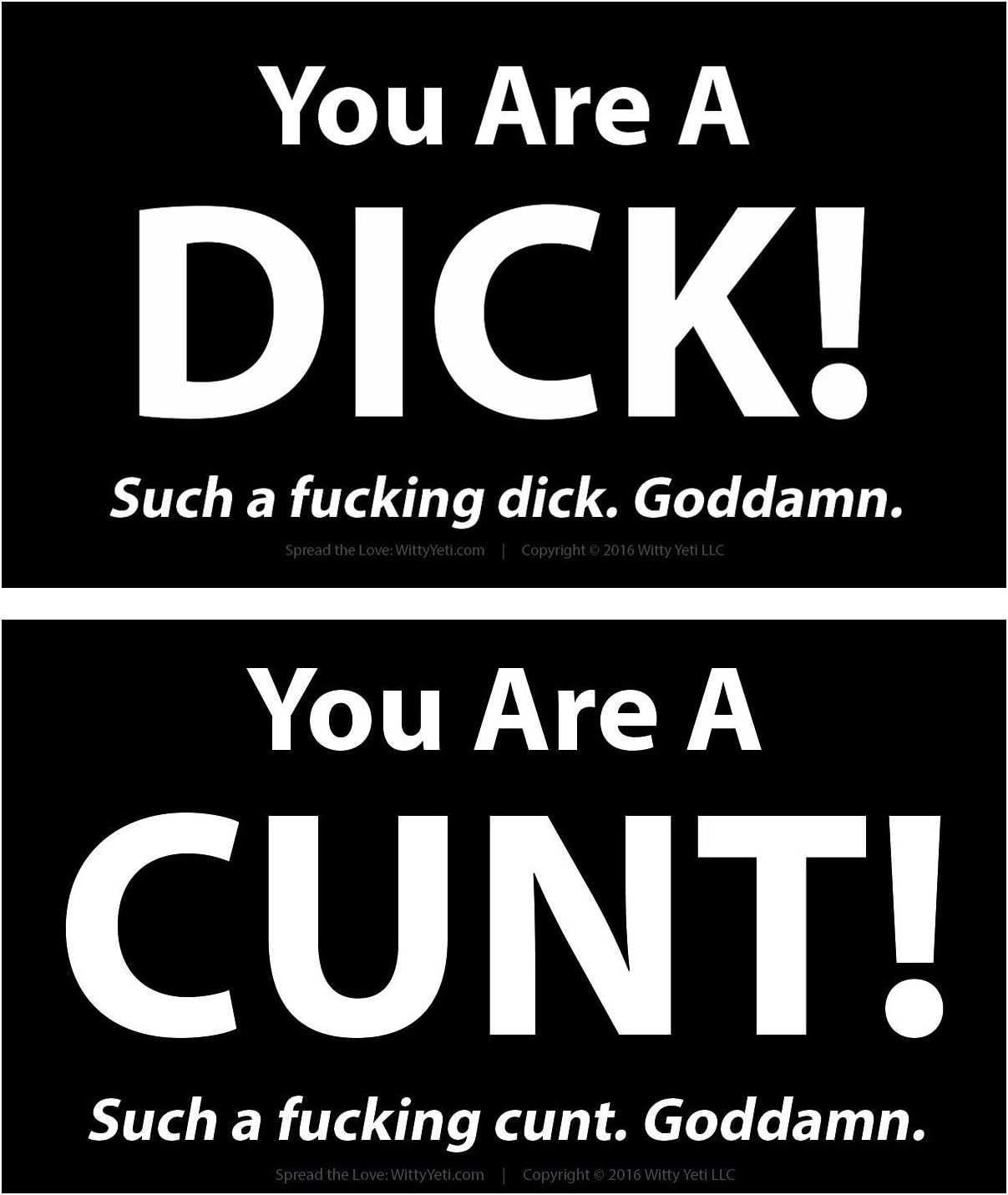 Witty Yeti Offensive Business Card 50 Pack. Spread Fun to Friends & Enemies Alike! Funny Gag Gift, Prank & Joke for Fraternities, Naughty Adults Against Humanity & Dirty Santa Parties.