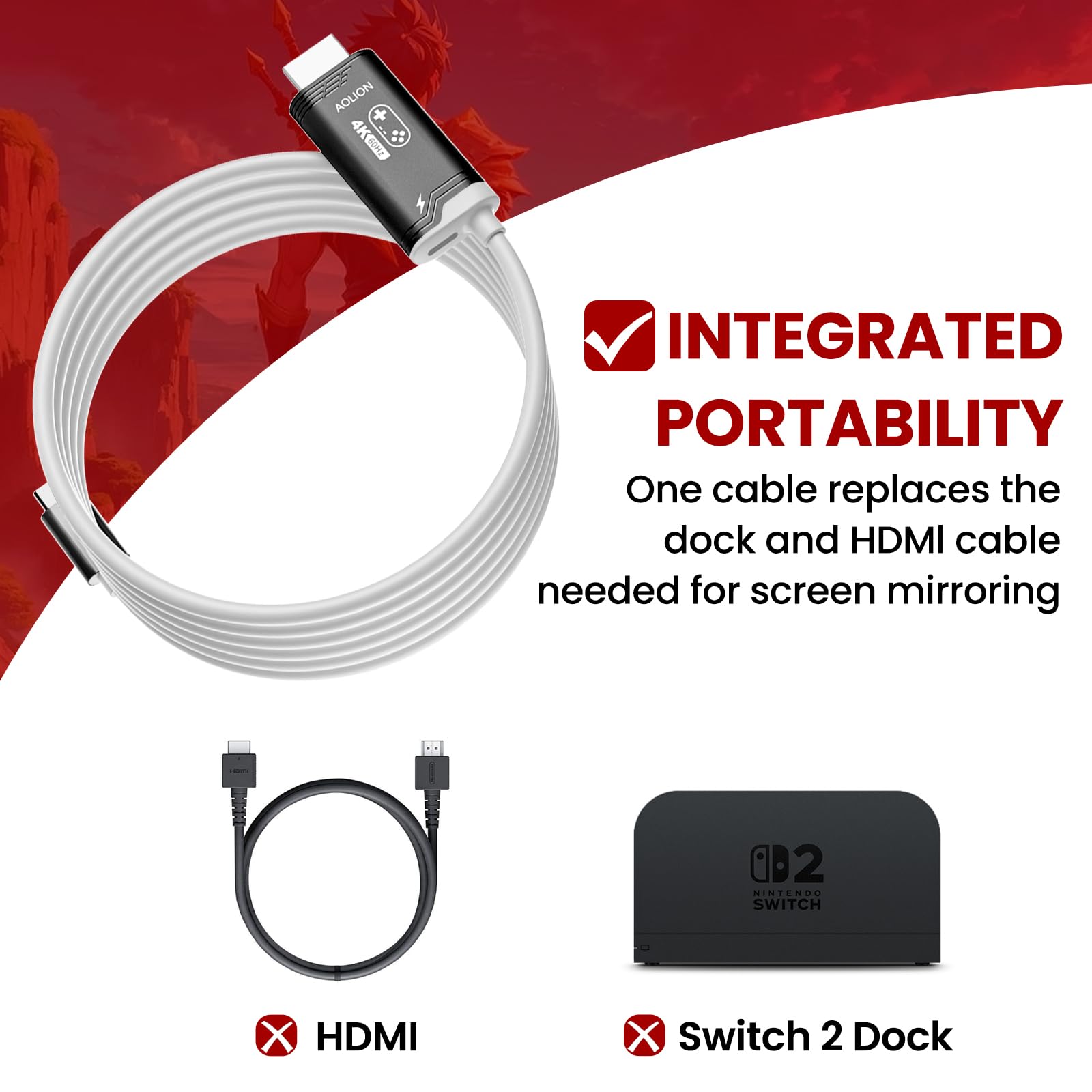 Amazon | Raryars 4K 60Hz PD100W USB C - HDMIケーブル Nintendo