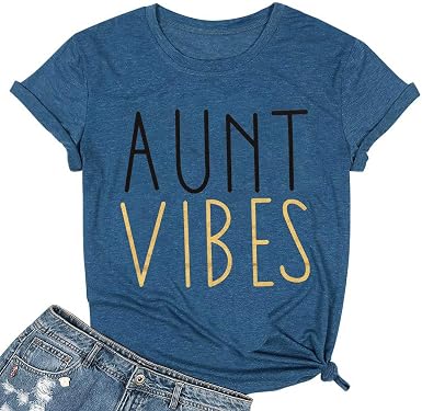 Amazon Com Aunt Vibes Camiseta De Manga Corta Para Mujer Diseno De Tia Ropa Zapatos Y Joyeria