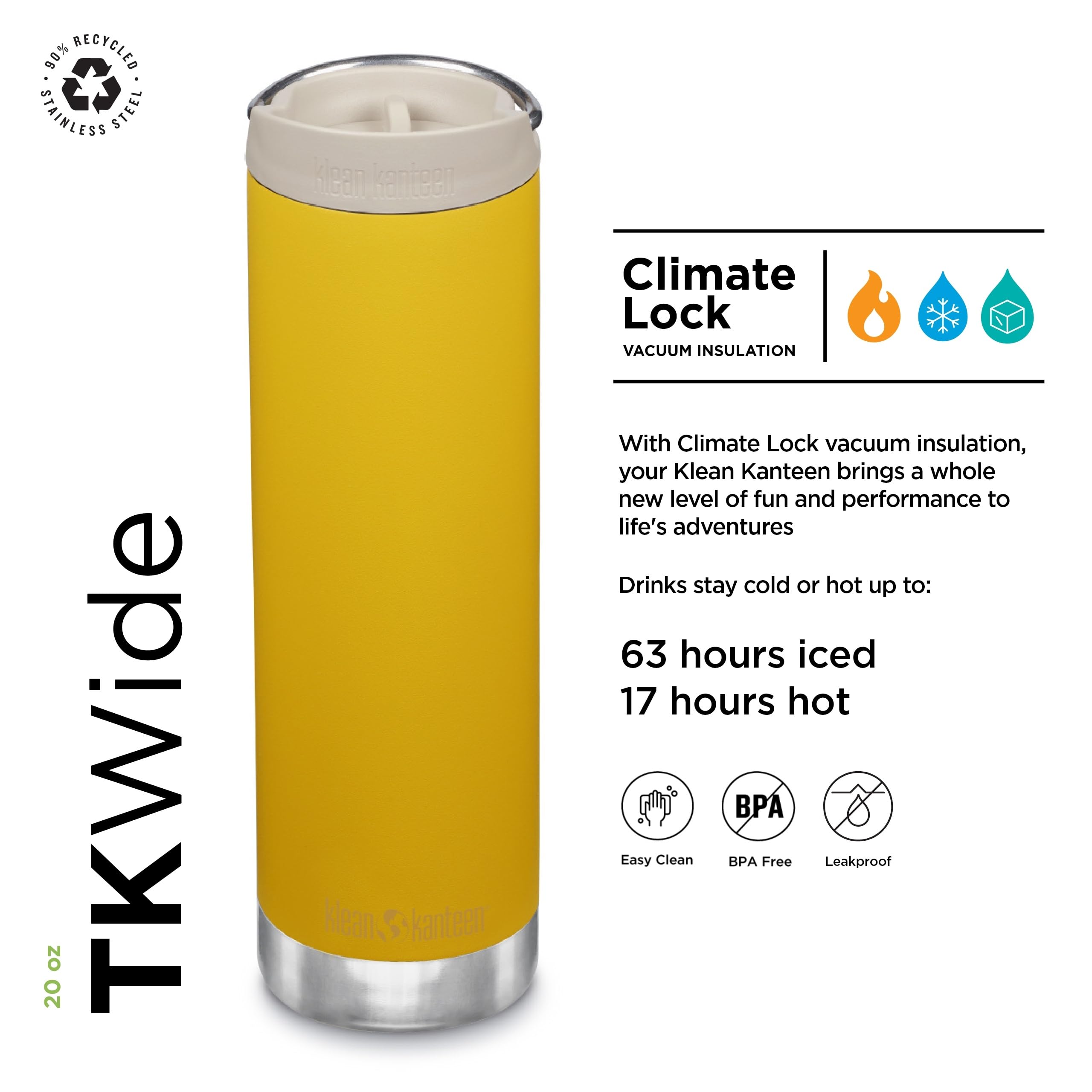 Klean Kanteen 20oz TKWide Insulated Coffee Tumbler with Café Cap