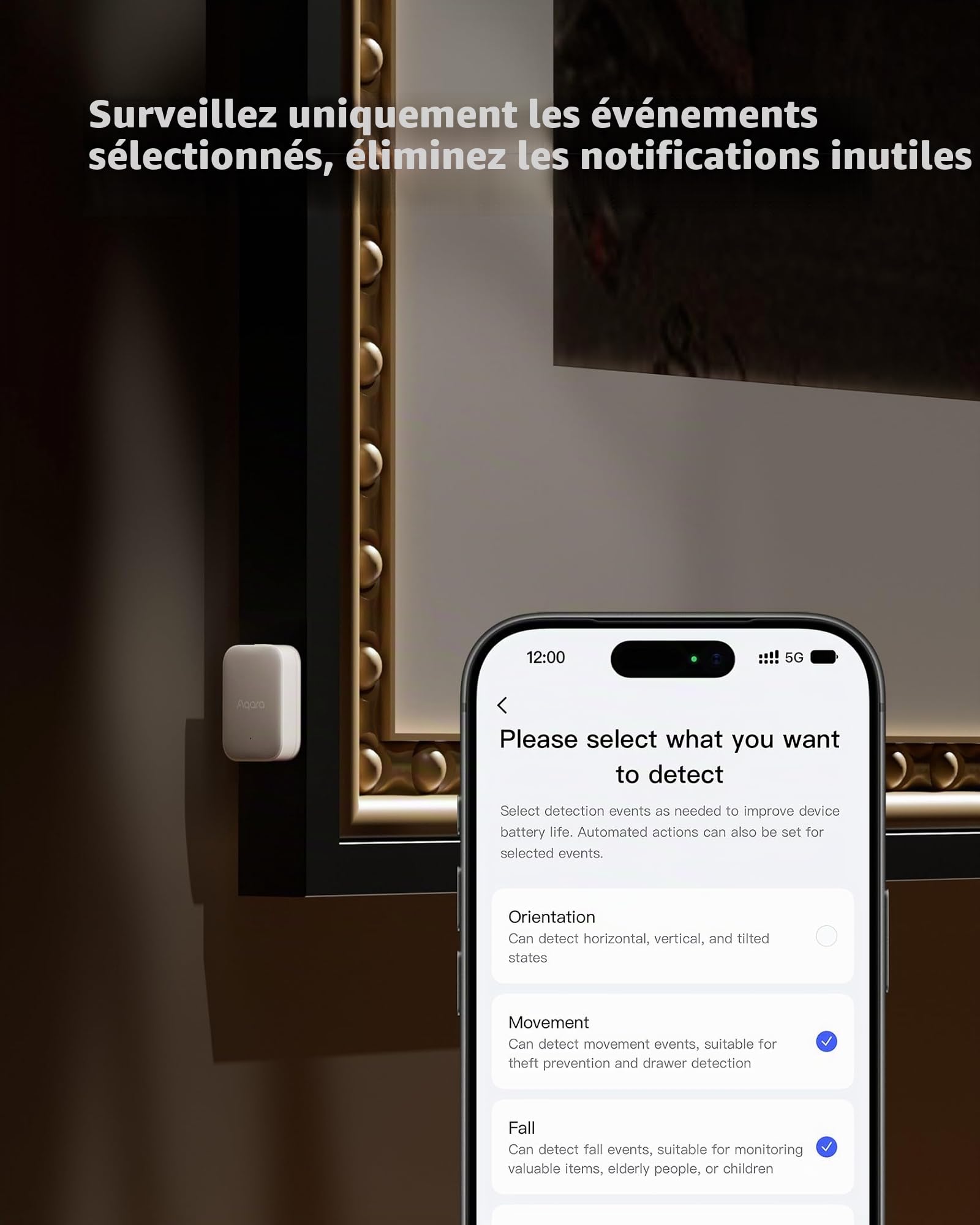 Aqara Capteur Multi-État P100, Thread/Zigbee, Capteur de Porte/Fenêtre ou de Vibration, Surveillance Ouverture/Fermeture ou d'objet, Compatible Apple Home,Home Assistant,Alexa,Google Home,Blanc